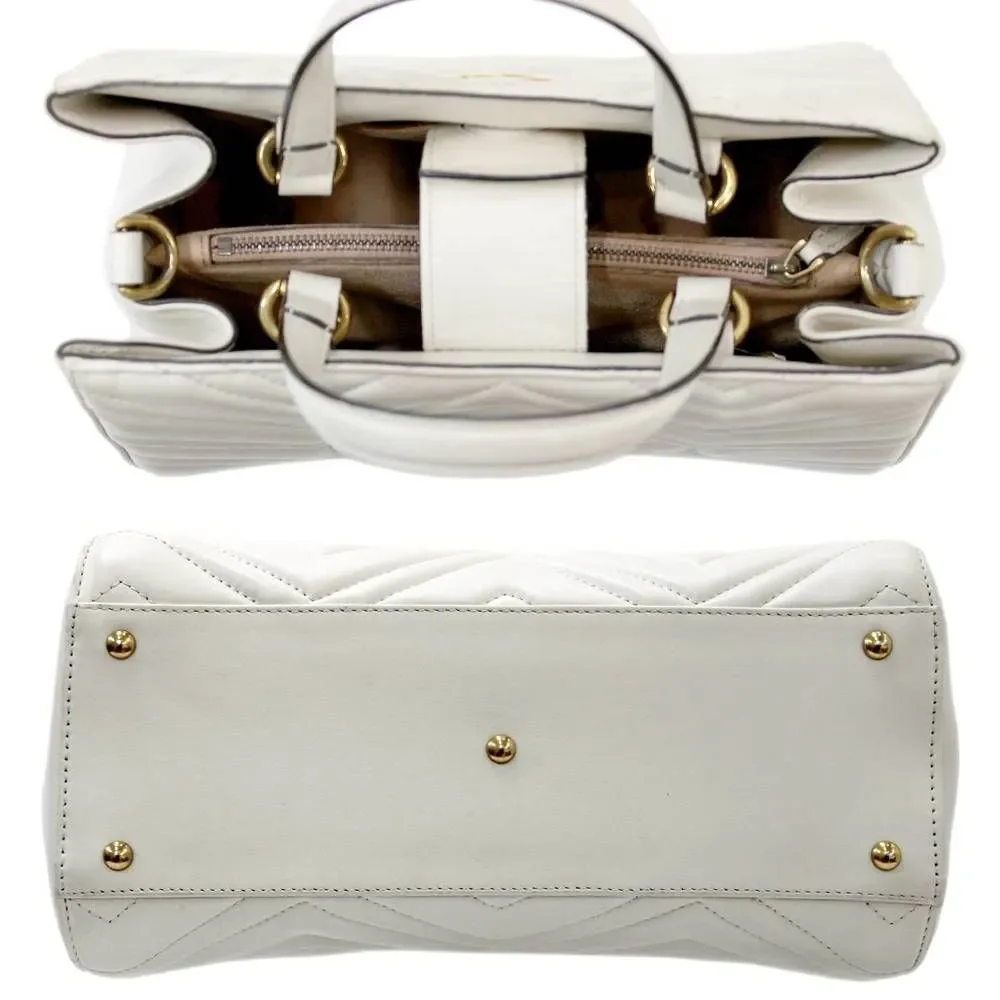 Gucci GG Marmont 2WAY Shoulder Bag Handbag Off-White KS AB Rank
